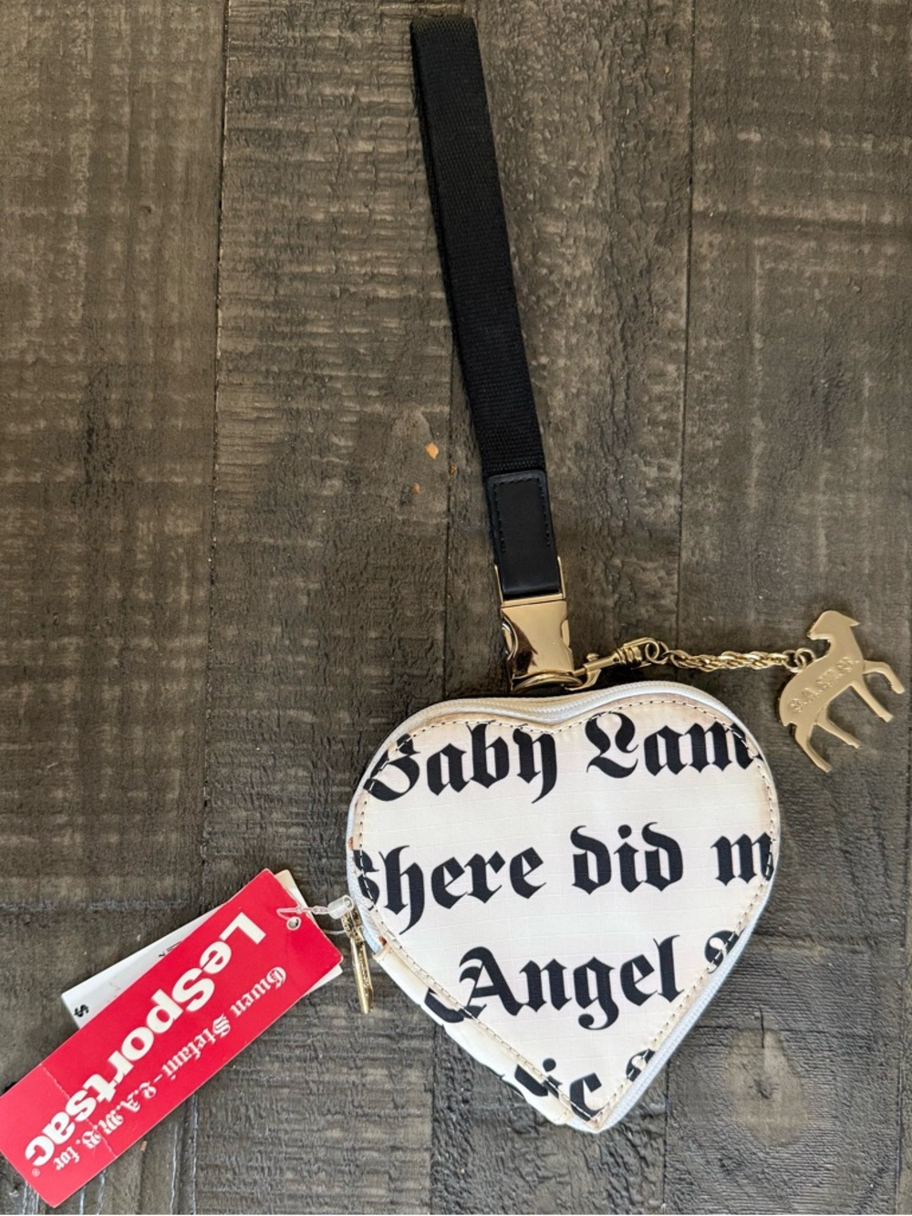 RARE NWT L.A.M.B x LeSportsac Heart Wristlet Gwen Stefani Y2K No Doubt Vintage